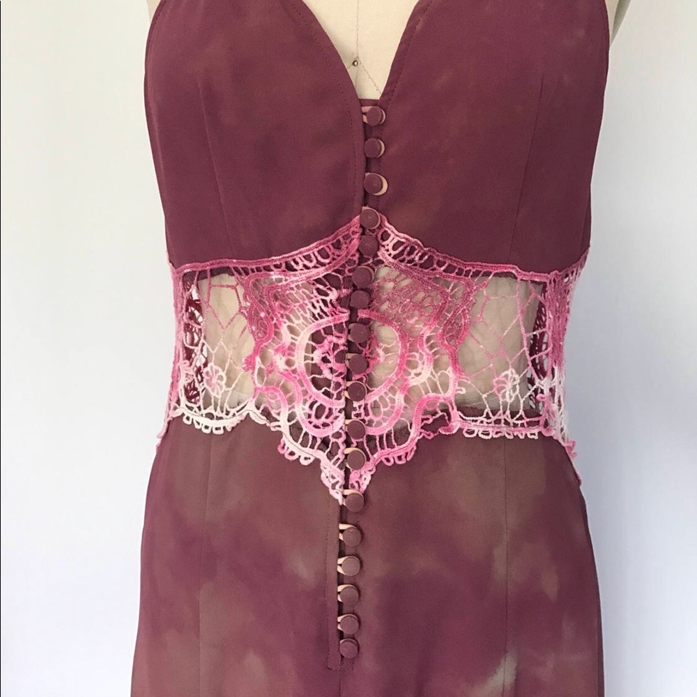 Purple Tie Dye Crochet Maxi Beach Dress